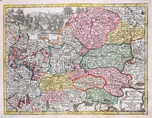 Mapa Cesarstwa Austriackiego, ok. 1750 r. (rycina kolorowa)